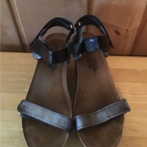 Women's Black and Silver NAOT Sandals 39/8